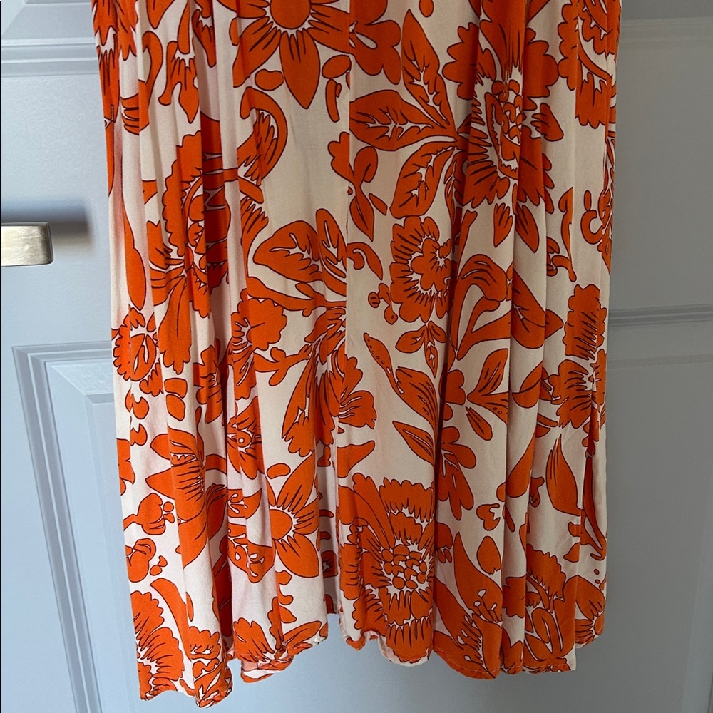 Vince Camuto Orange and White Floral Maxi Dress - Picture 3 of 5